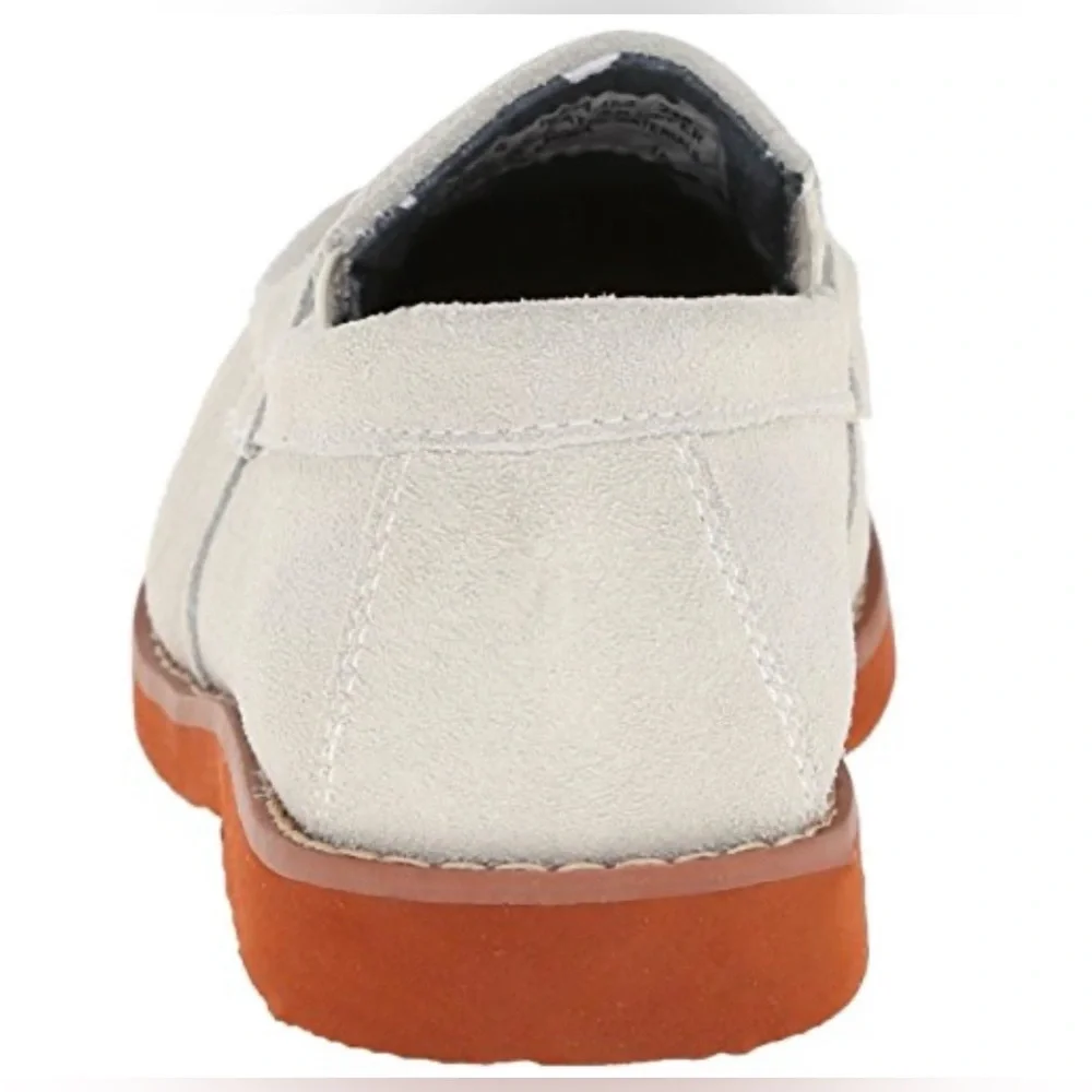 Florsheim Kids Rodeo Jr White Suede Penny Loafers Size 4M Grandmillennial New